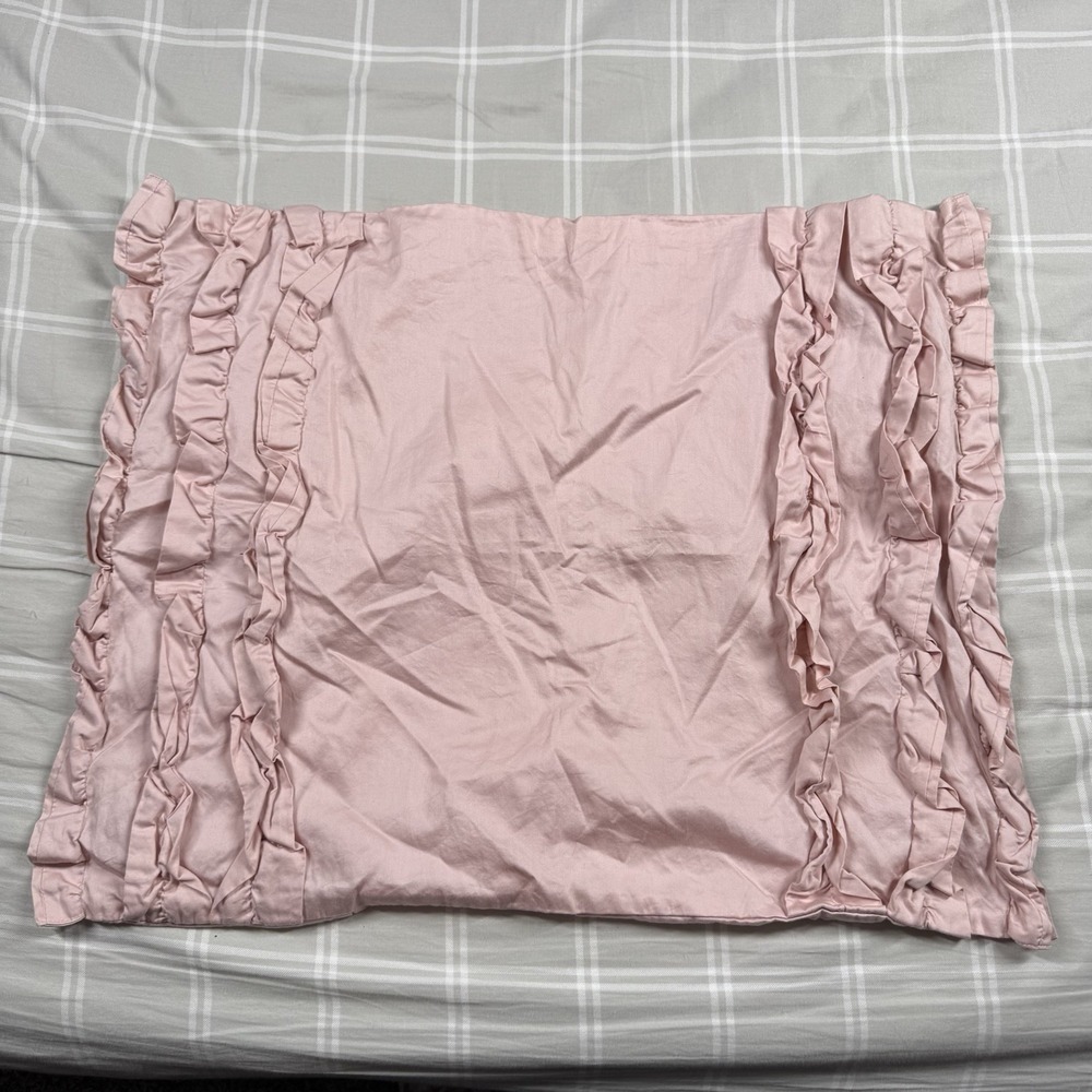 Beddy's Vintage Blush II Pink Ruffled 20"x24" Cotton Pillow Sham